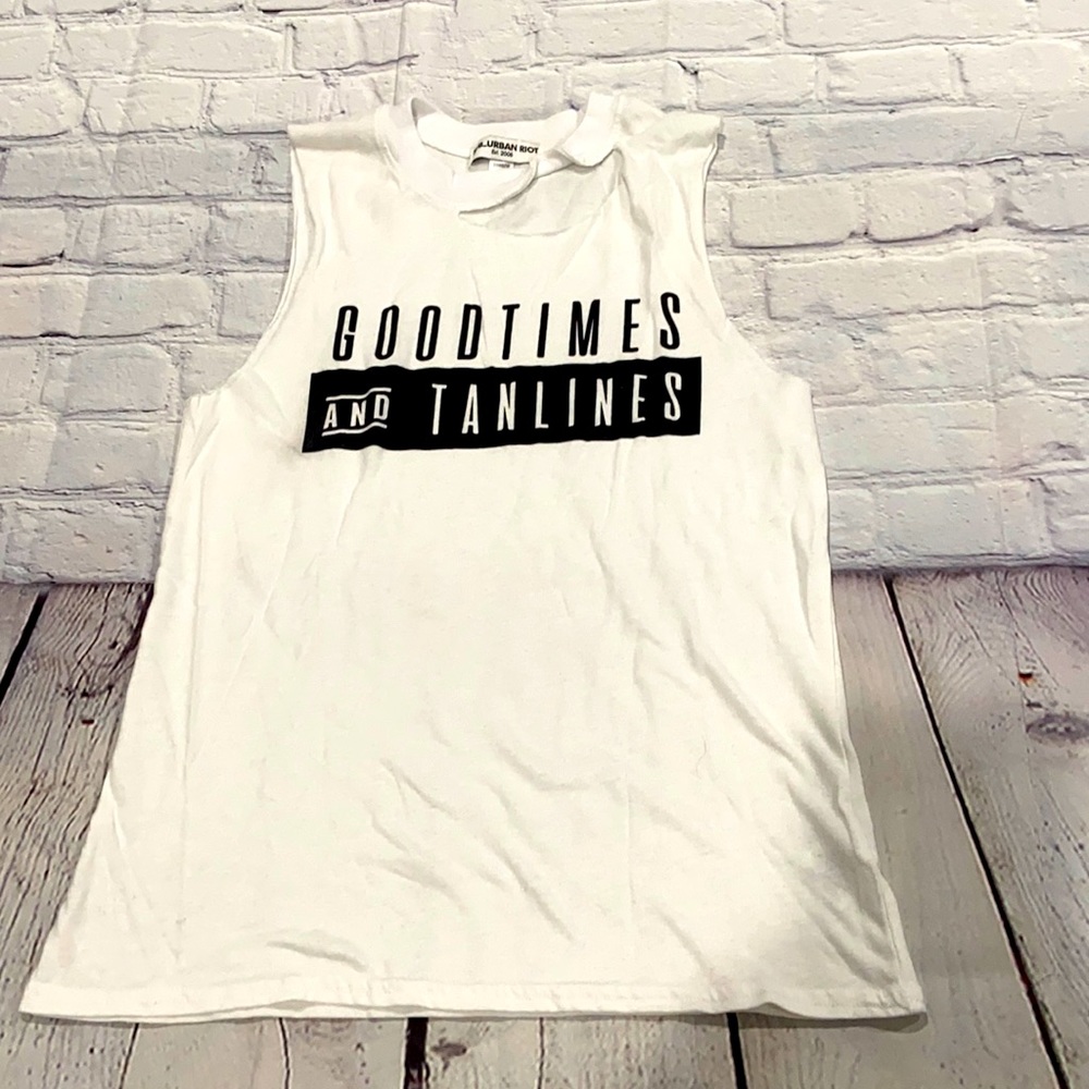 Suburban Riot tank top with destressing